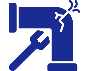 Broken pipe and tool graphic